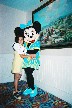 Minnie Mouse gives Anna Van Newkirk a hug