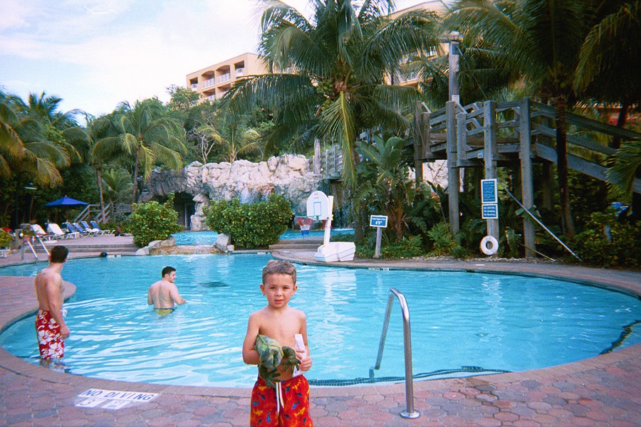 David in front of the Pool