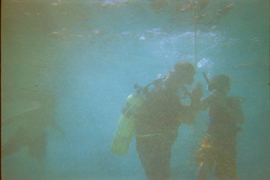 Jacob and I went Snuba diving. This is Jacob and the instructor