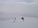 Rachel and David in White Sand Storm, White Sands National Monument, New Mexico