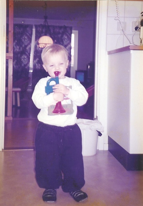 Jacob in the apartment in Sweden