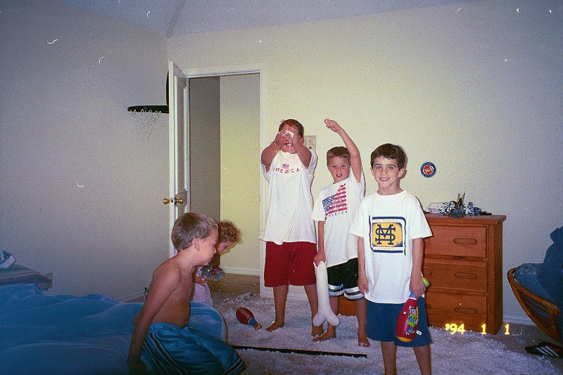 Jacob and friends are making a mess in Jacobs room. Jackson, Jacob and Garret, and David and Rachel too