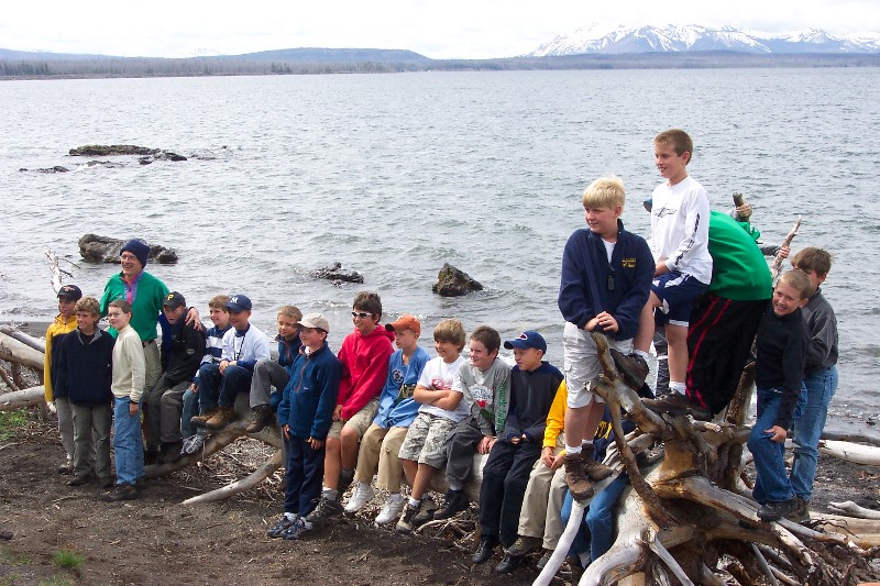 Fourth grade by Yellowstone Lake
