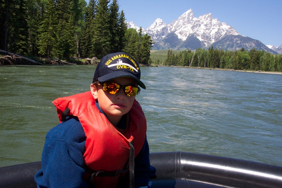 Slow rafting snake river. Jacob has a slight mouth sore