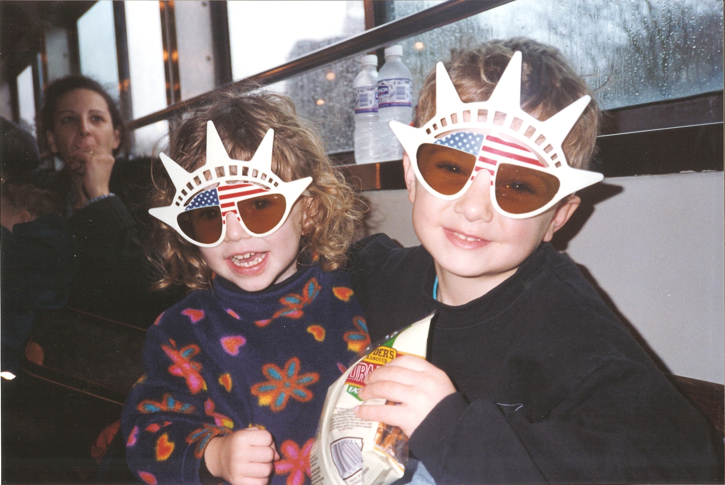 Masja and Jacob and Jacob on the subway in New York City