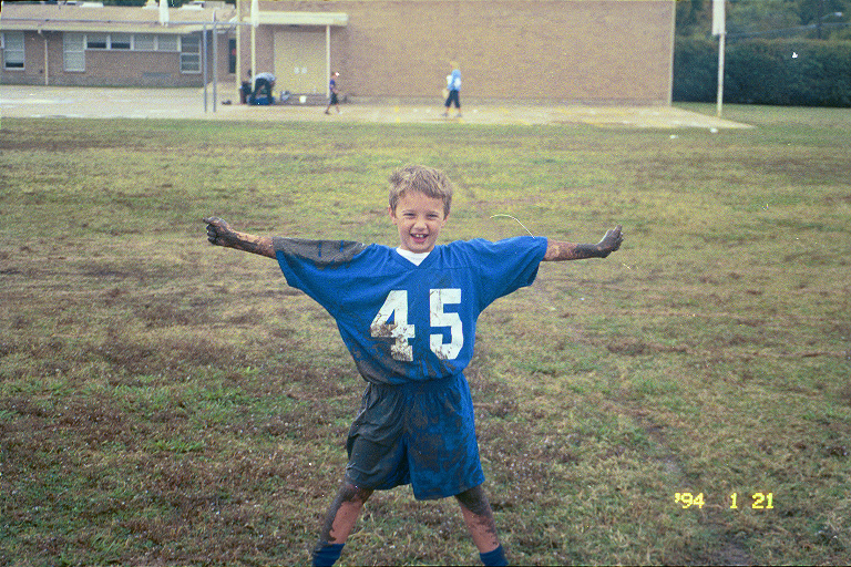 Football, I did two touch downs. Jacobs team won. The date on the photo is bogus this photo is from 2002