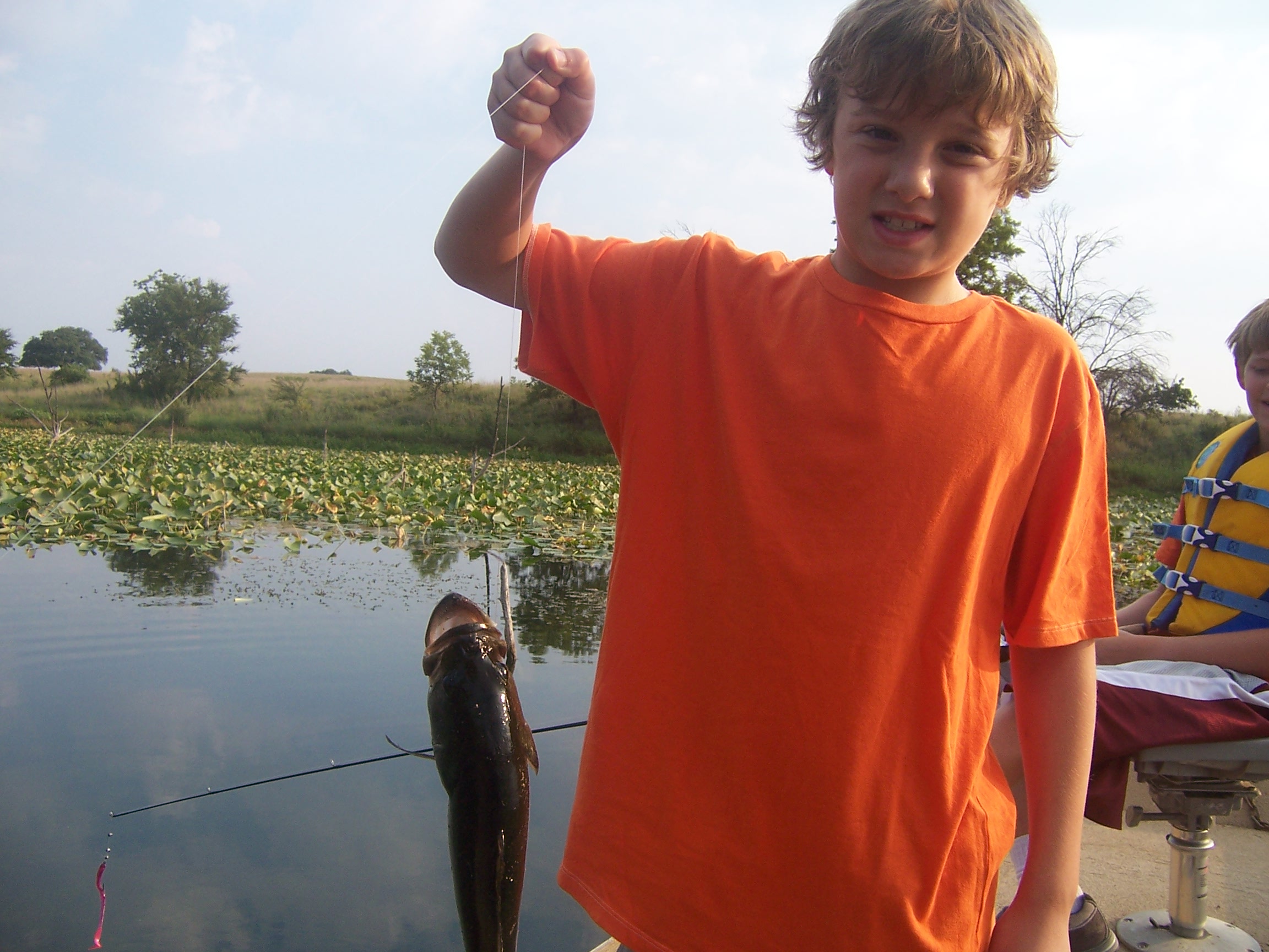 Jacob caught a Cat Fish at Rough Creek Lodge