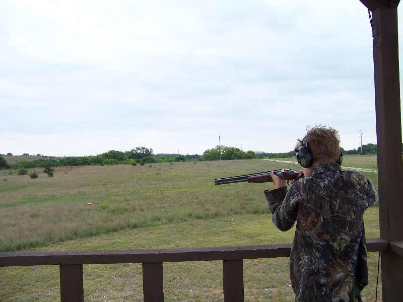 Notice the clay disk? Nick shot it in the Nick of time