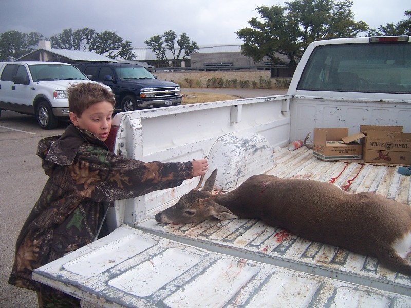 Jacob Shot his first Buck a five, maybe six pointer