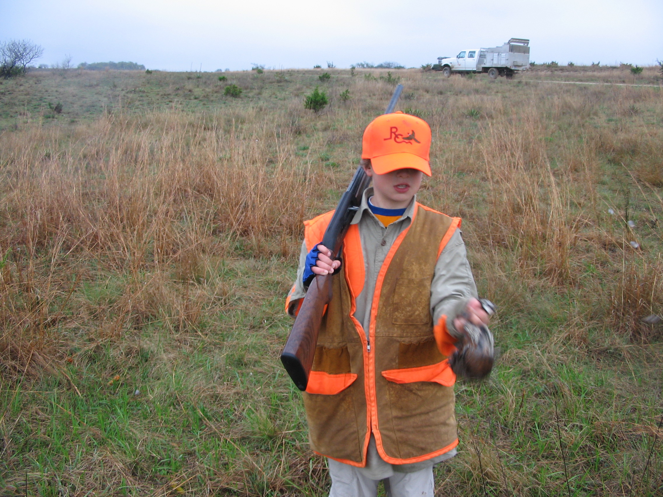 This Quail is still flapping its wings. Jackson and Jacob went hunting together