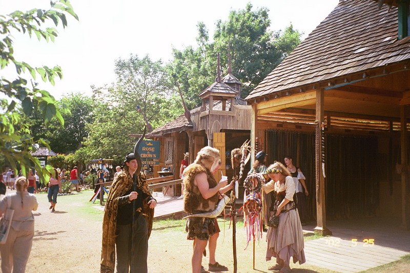 A scene from Scarborough Faire (2002). There are hundreds of buildings, stores, shops, and streets at Scarborough Faire, this is one example