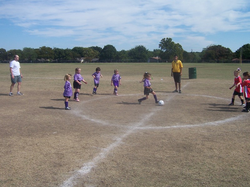 Rachel with the soccer ball, look at that dribbling.
