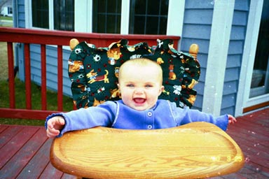 Rachel almost one years old, a happy baby.