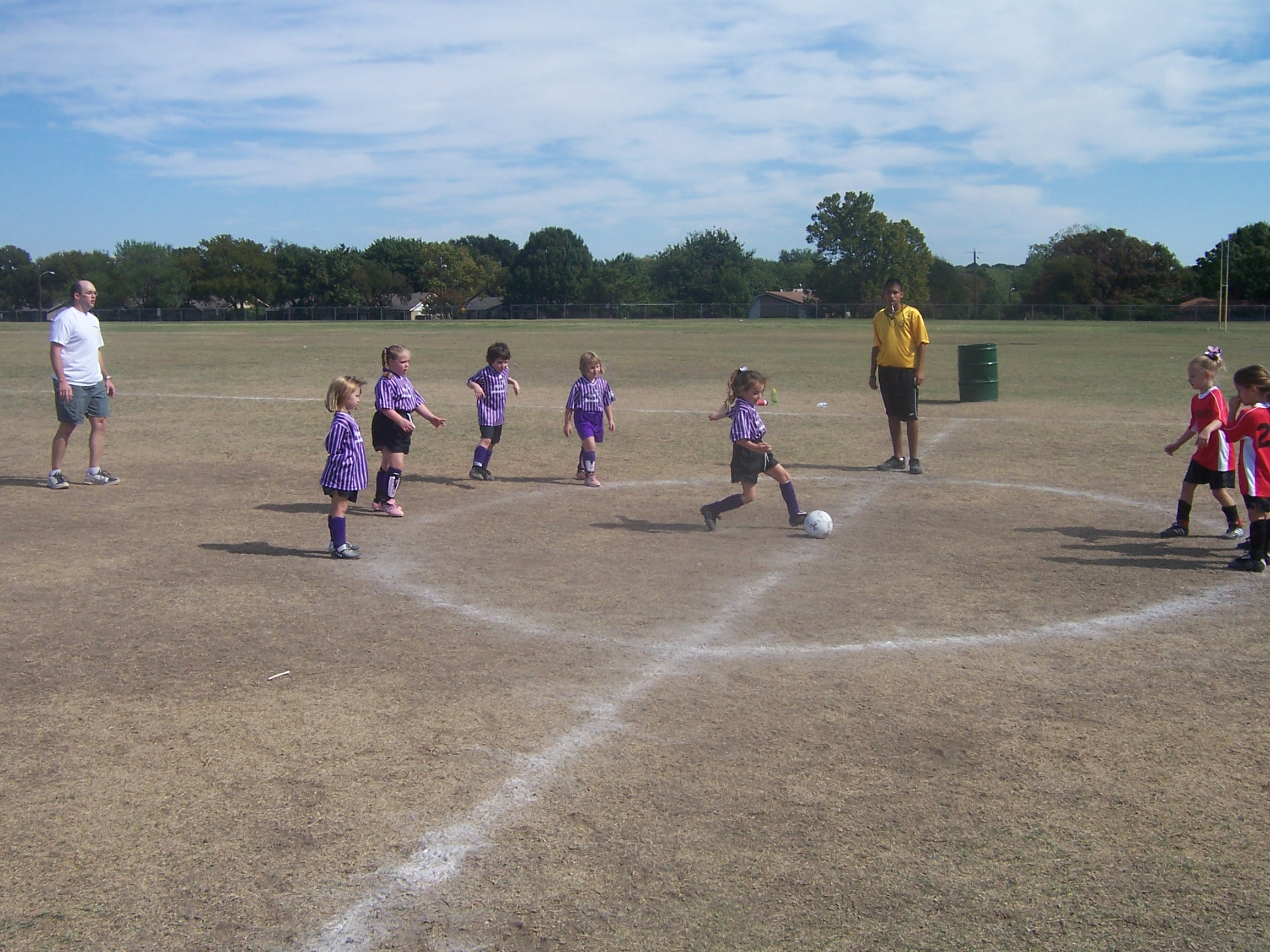 Rachel with the soccer ball, look at that dribbling.