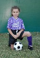 Rachel with the soccer ball.