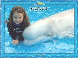 Rachel and a narwhal at Sea World San Antonio