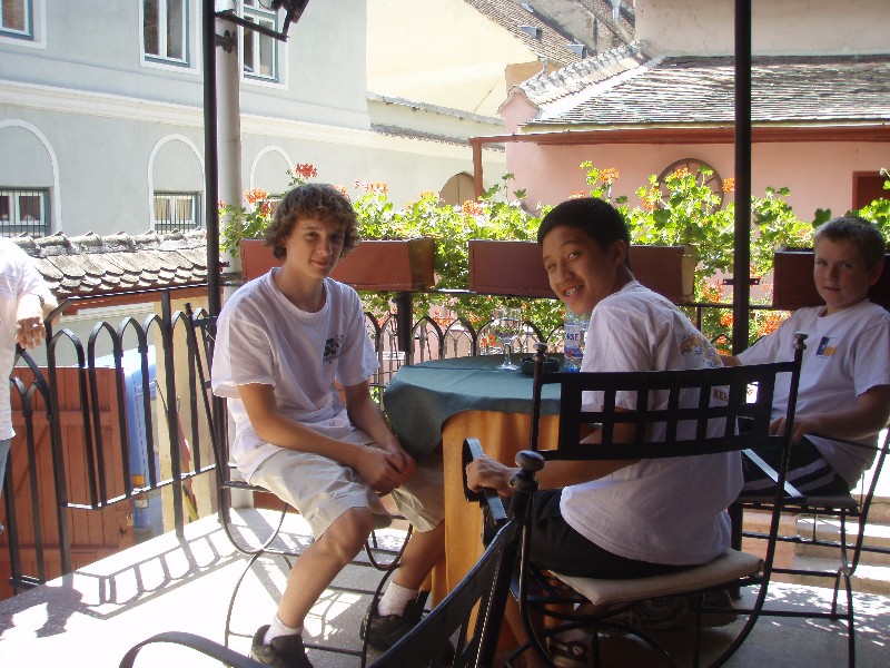 The kids at Draculas Restaurant