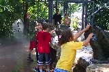 Water canon fun at Jurassic Park at Adventure Island