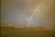 Rainbow over Thatch Cay a small uninhabited Island by St. Thomas