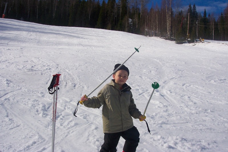 David is skiing in Bjsta backen