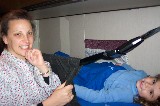 We travelled by train to northern Sweden to visit the famous Ice Hotel. This is Rachel and Claudia in their sleeping car on the train We travelled by train to northern Sweden to visit the famous Ice Hotel. This is Rachel and Claudia in their sleeping car on the train