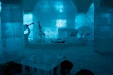 Scene at Ice Bar. The musical instruments were mad out of Ice Scene at Ice Bar. The musical instruments were mad out of Ice