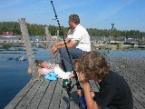 The Rainbow trout was splashing but not biting