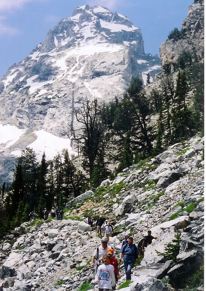 Climbing the middle teton