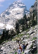 Climbing the middle teton