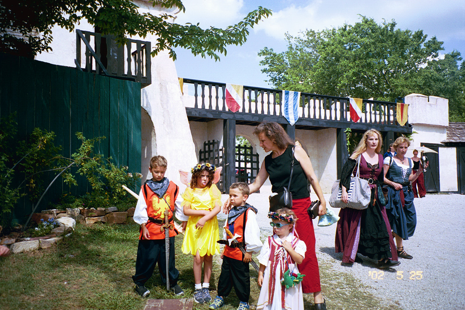 Scarborough Faire. Left to right, Jacob, Anna Van Newkirk, David and Rachel, Claudia behind